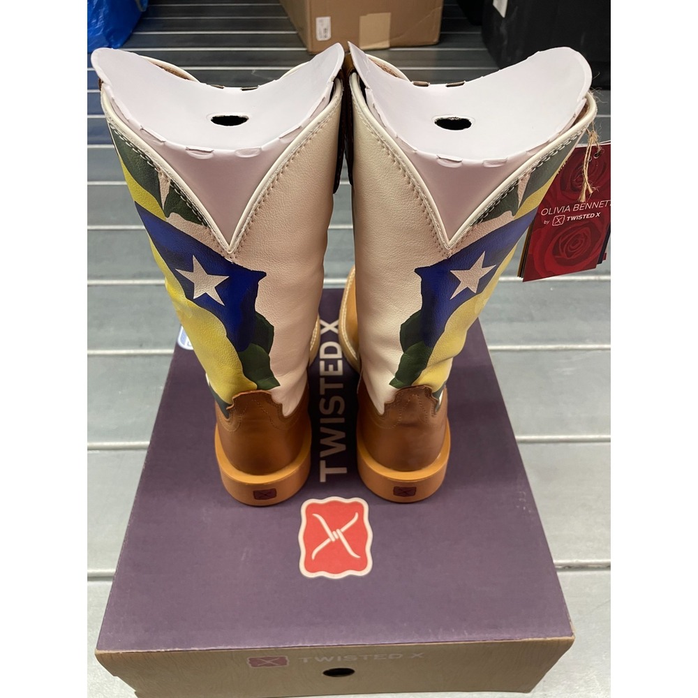 Twisted X Rose Printed‎ Western Boots Womens 7 B Leather Tech - Picture 8 of 12